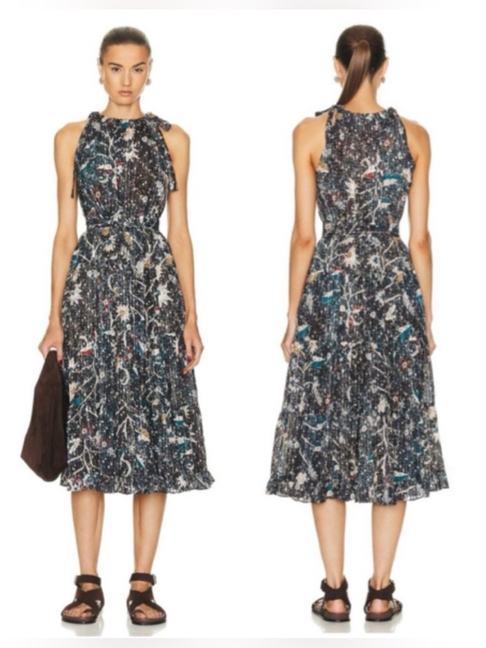 ULLA JOHNSON Dress Women’s Jet Black Mariam Maxi Dress PF230163 Size 2 NWT